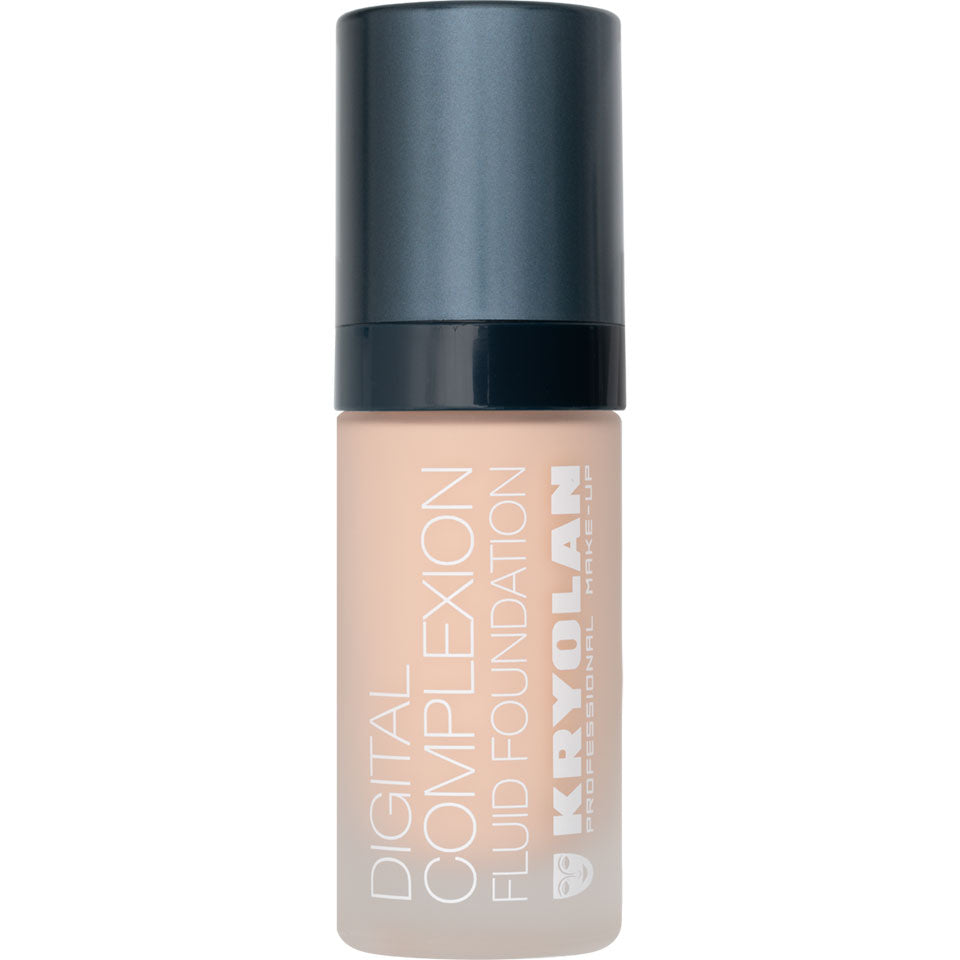 KRYOLAN Digital Complexion Fluid Foundation P03 – Selbstfixierendes, veganes HD-Make-up, 30ml, Pumpspender geschlossen