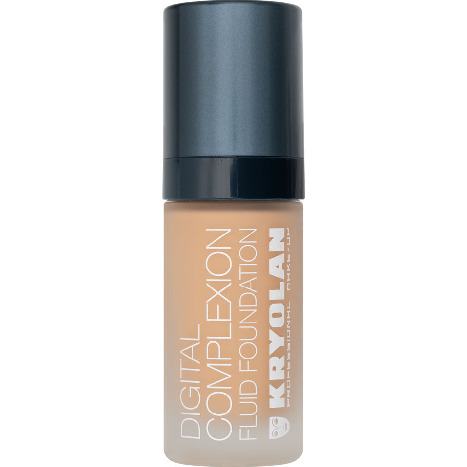 KRYOLAN Digital Complexion Fluid Foundation Y26 – Selbstfixierendes, veganes HD-Make-up mit Airbrush-Effekt, 30ml, Pumpspender