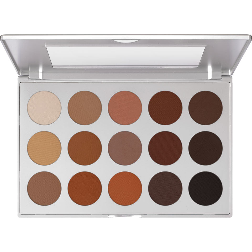KRYOLAN Eye Shadow Spiegel-Palette 15 Farben Smokey brown – nachfüllbar, 37.5g