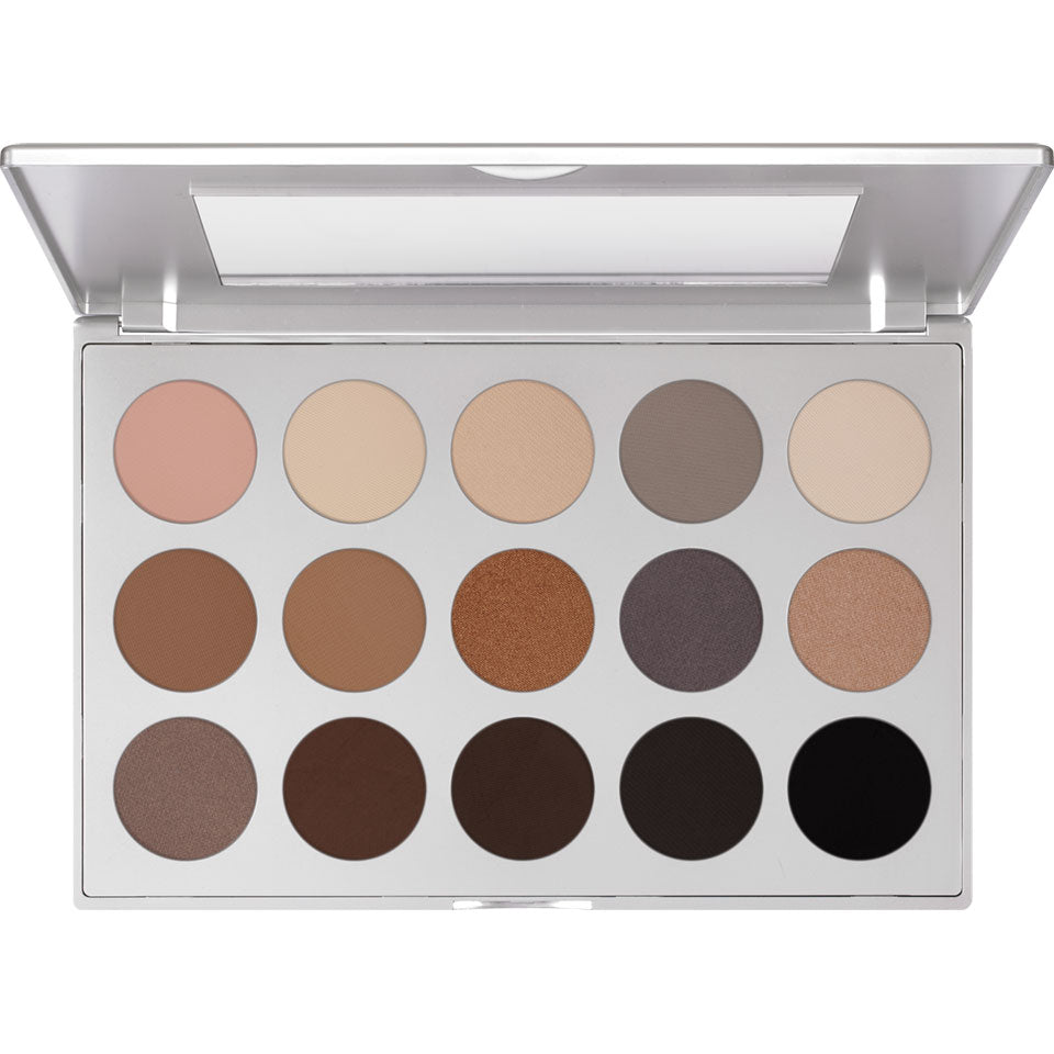 KRYOLAN Eye Shadow Spiegel-Palette 15 Farben Smokey sand – nachfüllbar, 37.5g