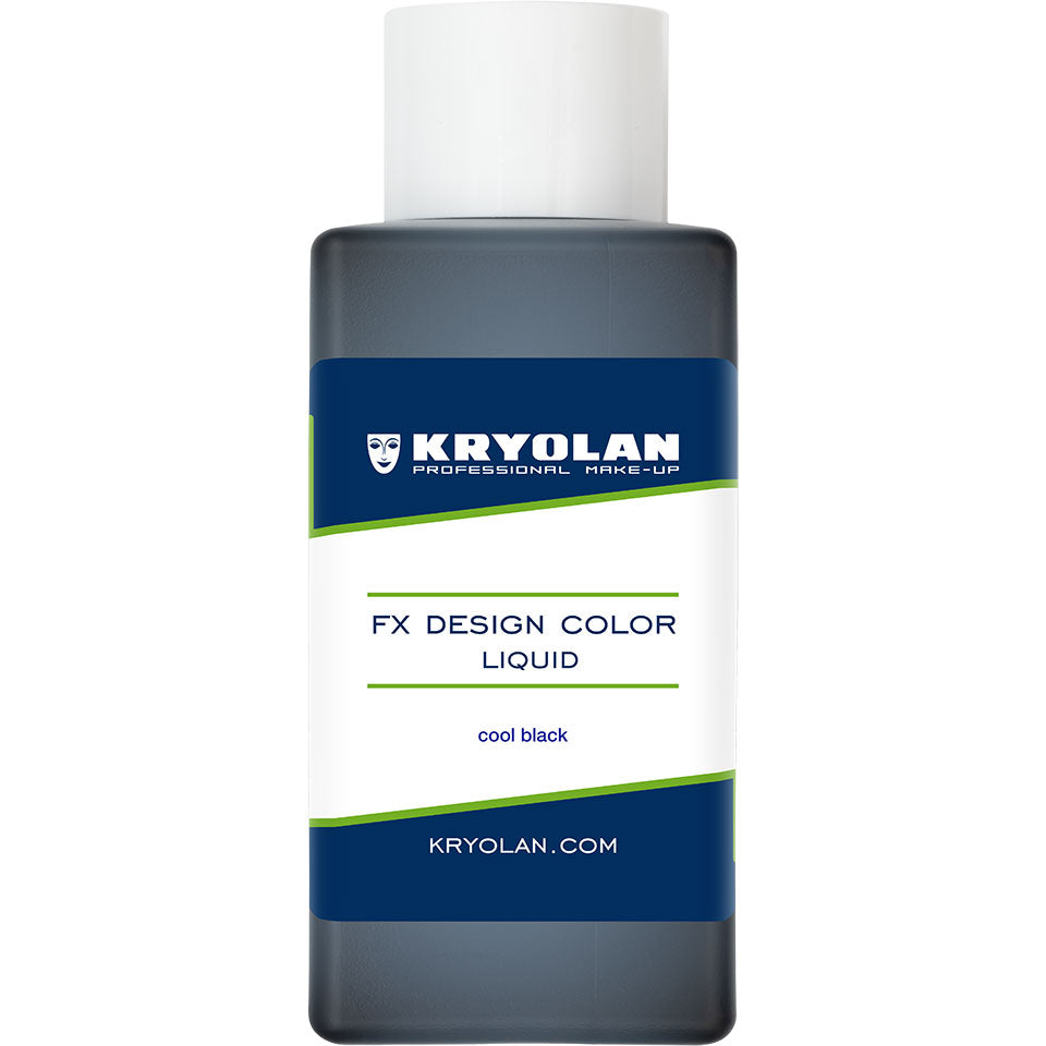 KRYOLAN FX Design Color Liquid cool black – Profi SFX Flüssigfarbe, 50ml