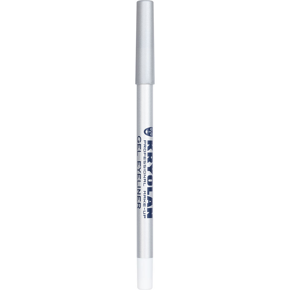 KRYOLAN Gel Eyeliner white – Wisch- & wasserfester Präzisionsliner, 1stk, Stift geschlossen