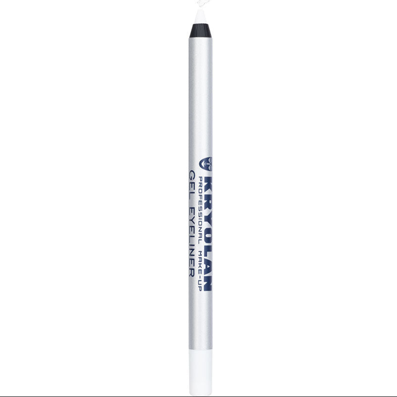 KRYOLAN Gel Eyeliner white – Wisch- & wasserfester Präzisionsliner, 1stk, Stift offen
