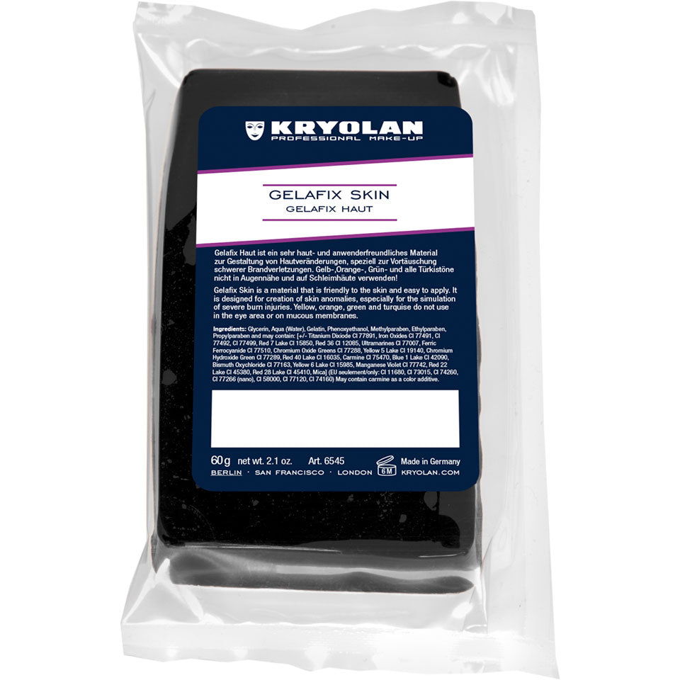 KRYOLAN Gelafix Haut black – Gelatine für SFX & Brandverletzungen, 60g, Beutel