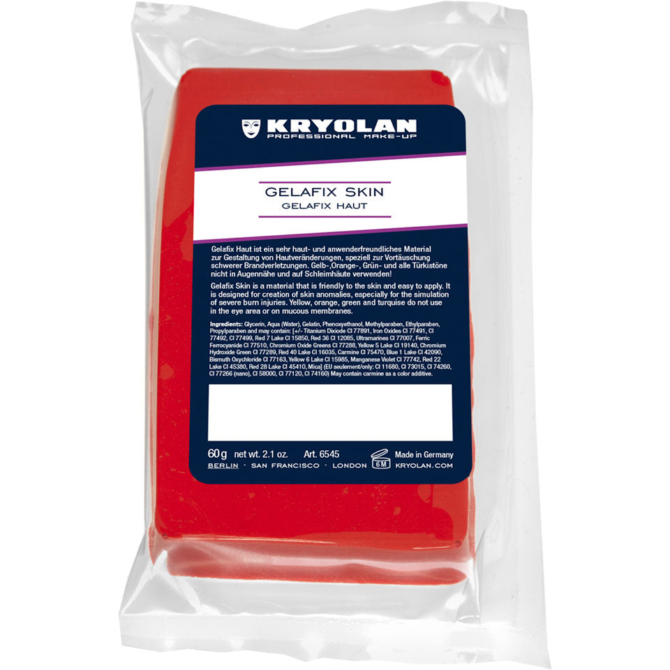 KRYOLAN Gelafix Haut red – Gelatine für SFX & Brandverletzungen, 60g, Beutel