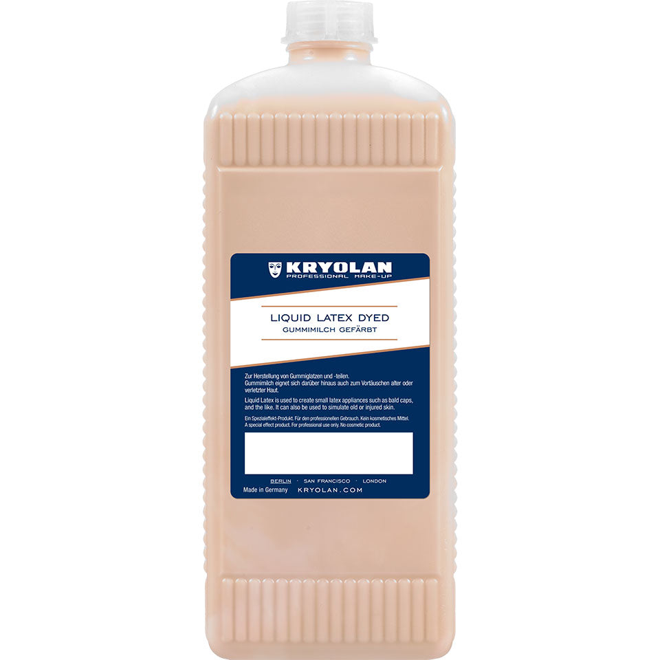 KRYOLAN Latexmilch gefärbt – hautfreundlicher Flüssiglatex mit niedrigem Ammoniakgehalt, 1000ml, Flasche