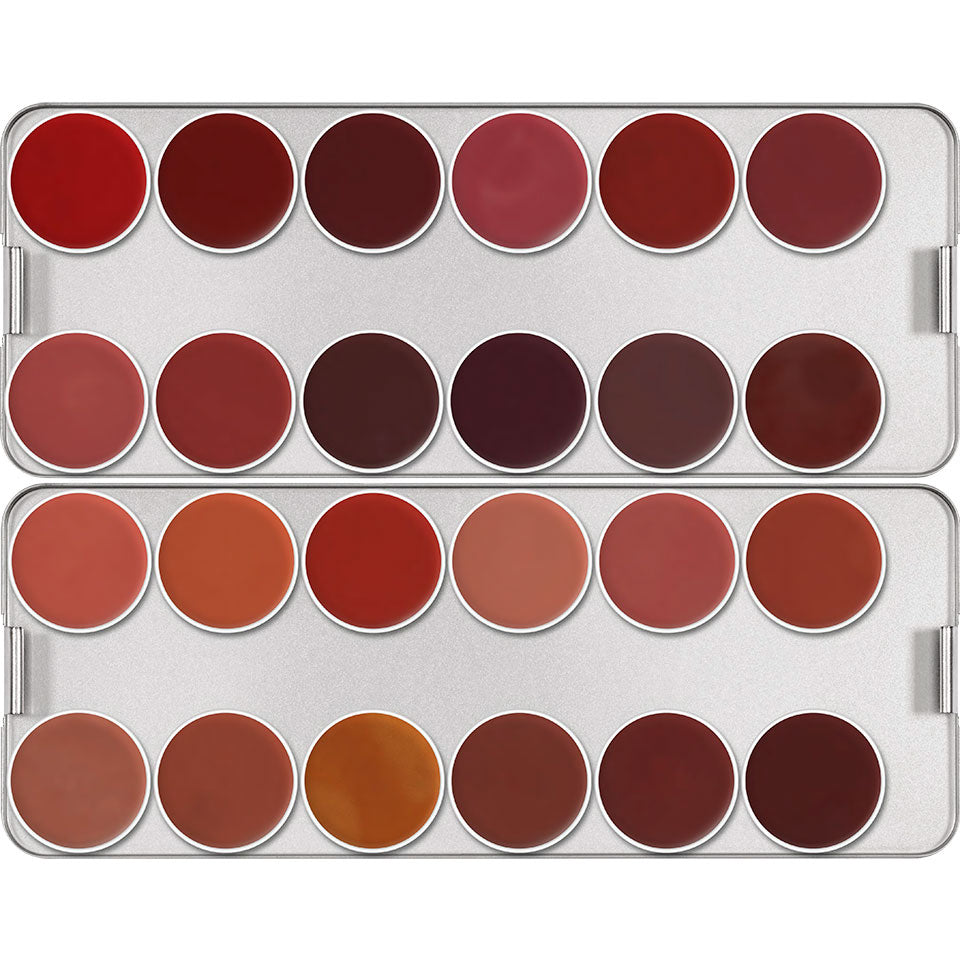 KRYOLAN Lip Rouge Palette 24 Farben fashion – satte Lippenfarben, 96g, offen