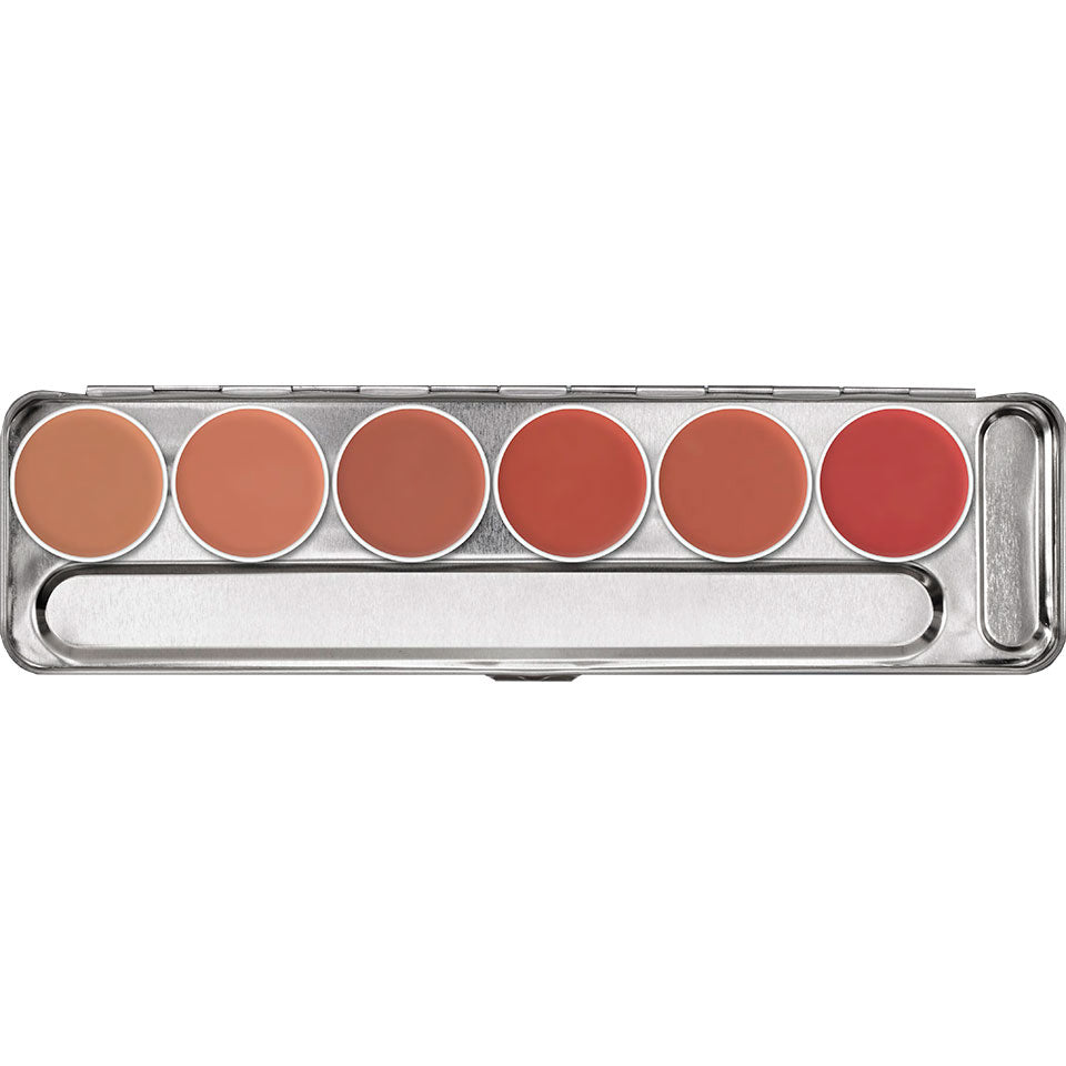 KRYOLAN Lip Rouge Palette 6 Farben Variante nude – Matte Lippenfarben , 24g, offen