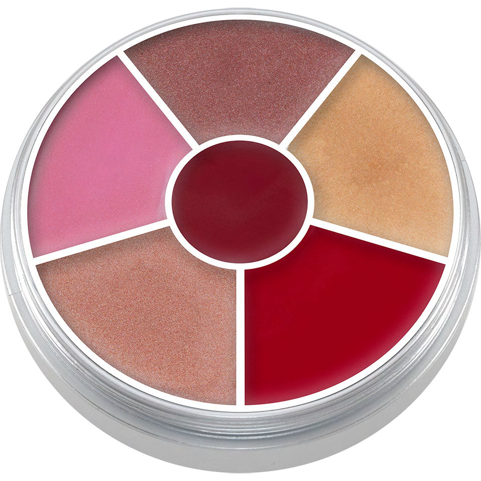 KRYOLAN Lip Shine Circle  – Glänzende Lipgloss Palette, 25g, offen Seitenansicht