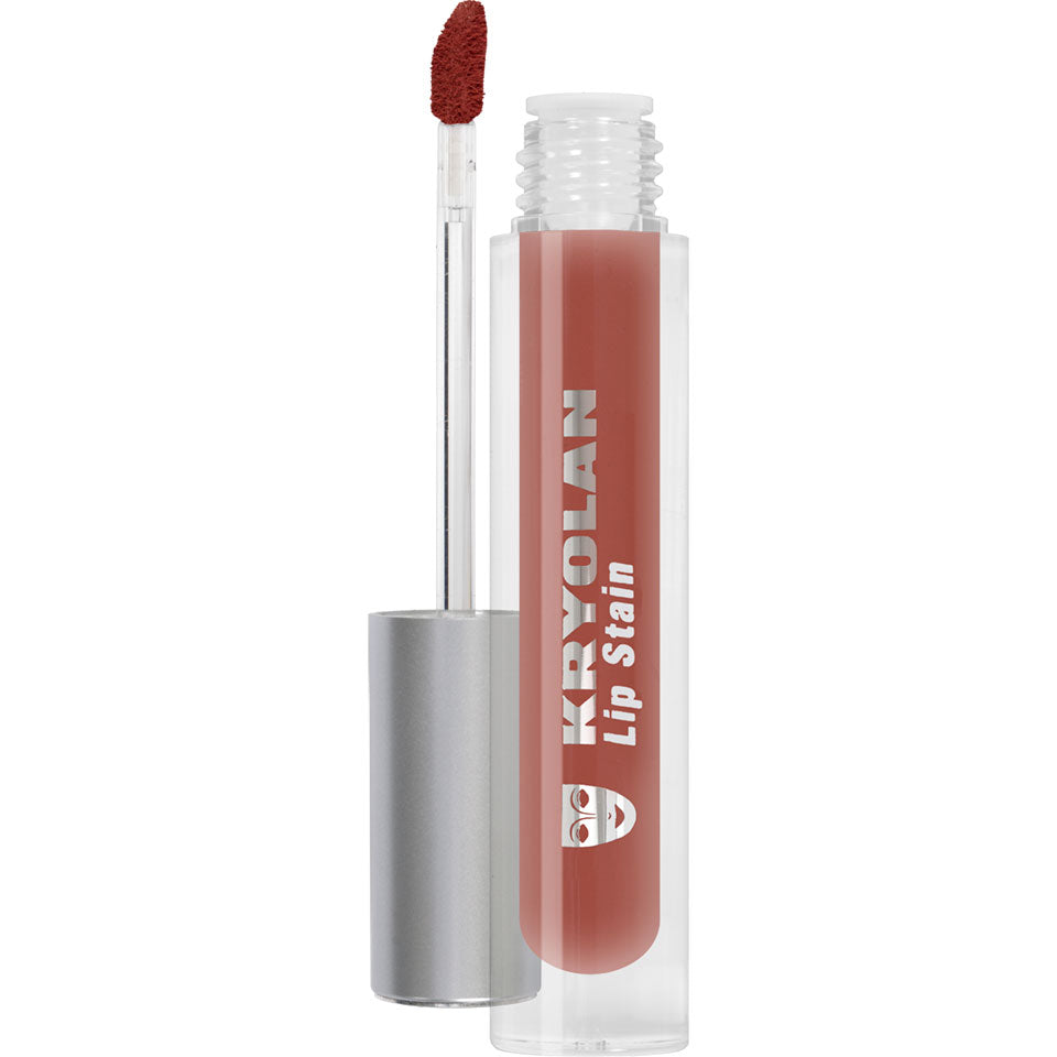 KRYOLAN Lip Stain jazz – Intensiver, matter & langanhaltender Lippenstift, 4ml, Spender offen mit Applikator