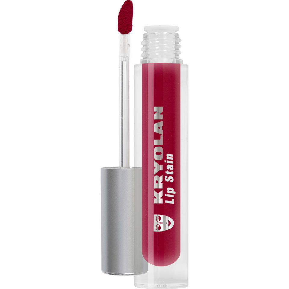 KRYOLAN Lip Stain salsa – Intensiver, matter & langanhaltender Lippenstift, 4ml, Spender offen mit Applikator