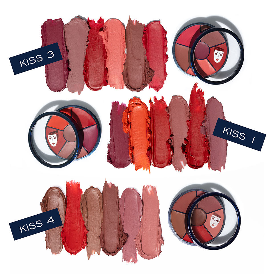 KRYOLAN Lipstick Velvet Kiss Wheel  – Lippenpalette mit Pflegeformel, 21g, Farben der Varianten im Vergleich