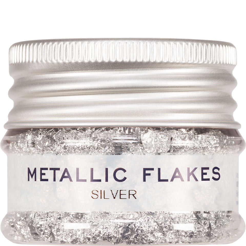 KRYOLAN Metallic Flakes silver – für glänzende Metallic-Effekte, 1g