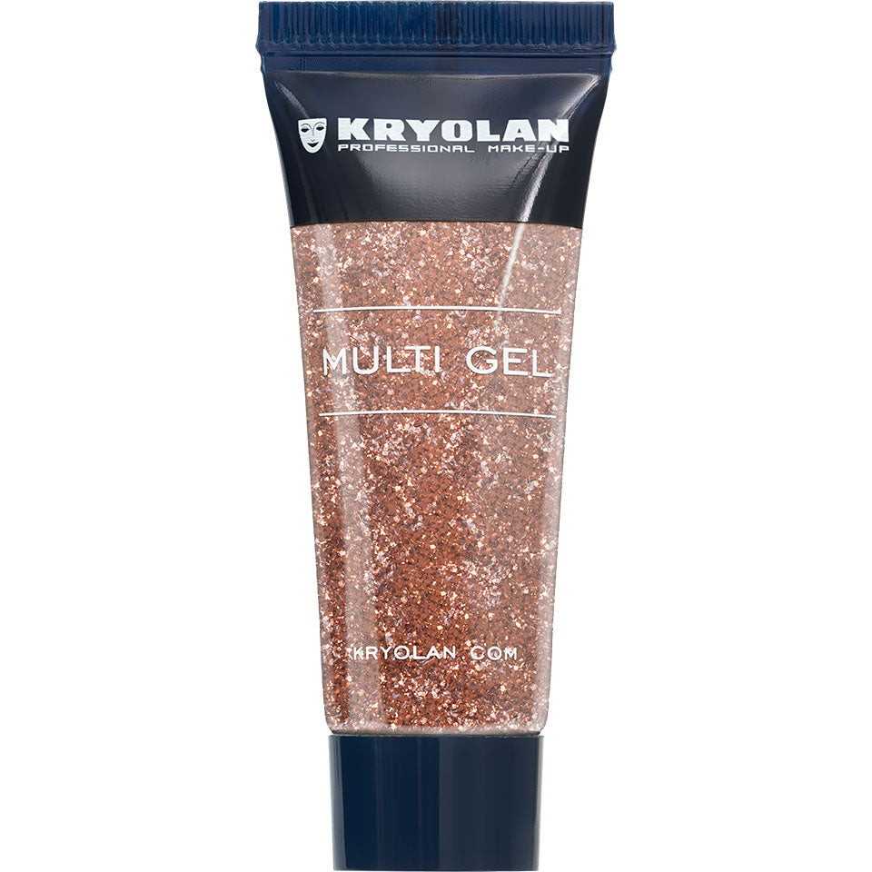 KRYOLAN Multi Gel Glitter grob copper – Glitzer-Gel für Haut & Haare, 10ml, Tube