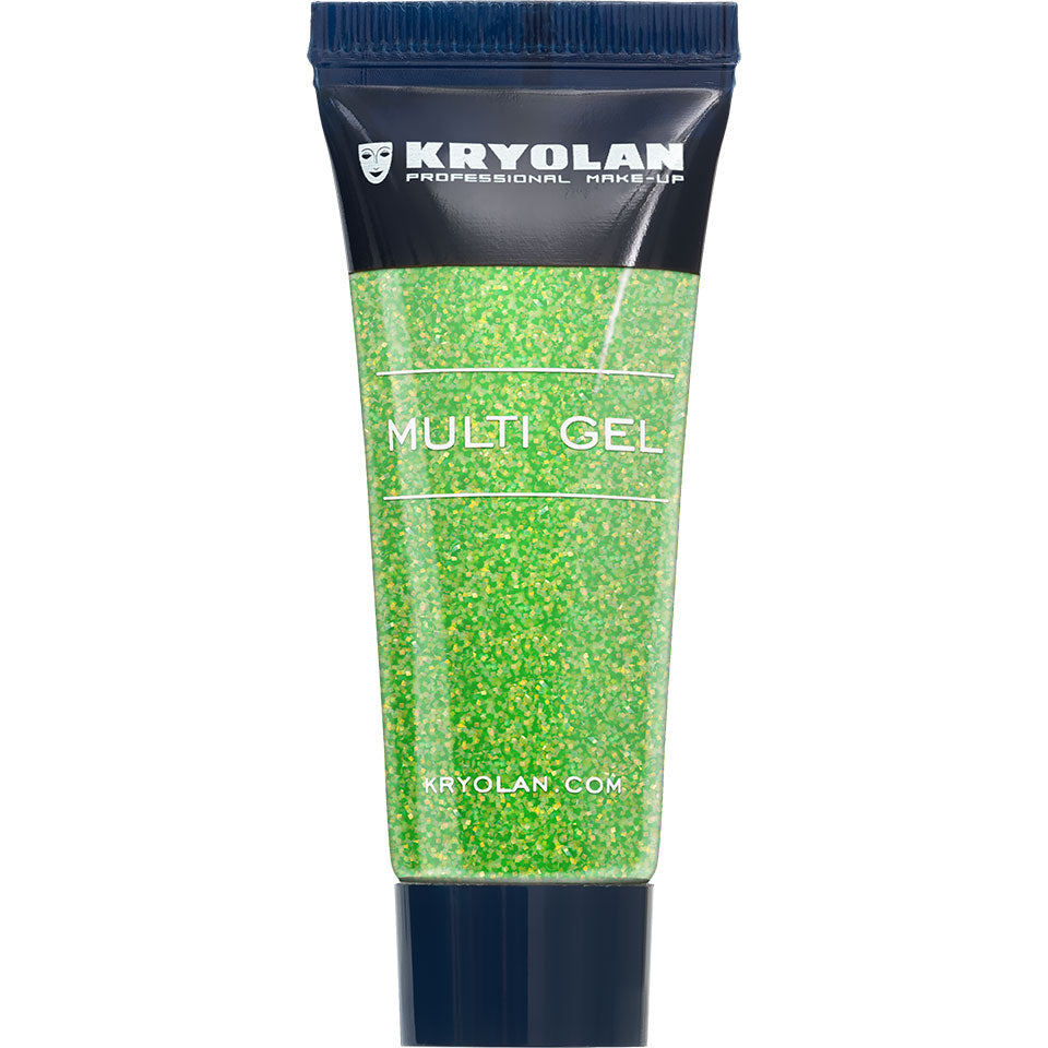 KRYOLAN Multi Gel Glitter grob emerald – Glitzer-Gel für Haut & Haare, 10ml, Tube