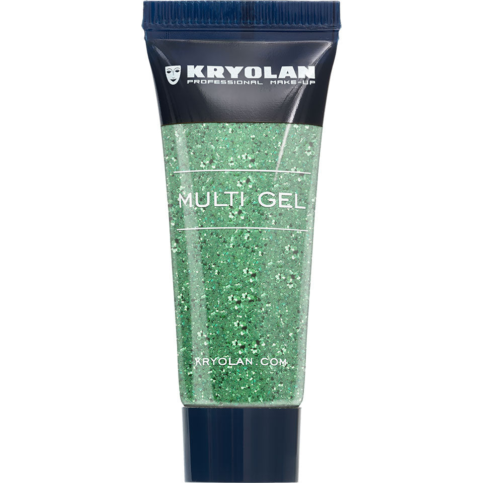 KRYOLAN Multi Gel Glitter grob green – Glitzer-Gel für Haut & Haare, 10ml, Tube