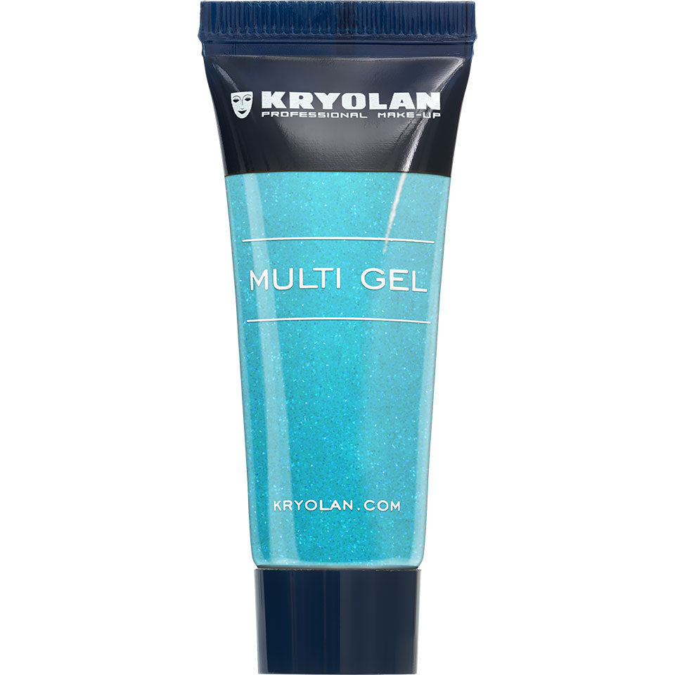 KRYOLAN Multi Gel Glitter grob pearl blue – Glitzer-Gel für Haut & Haare, 10ml, Tube