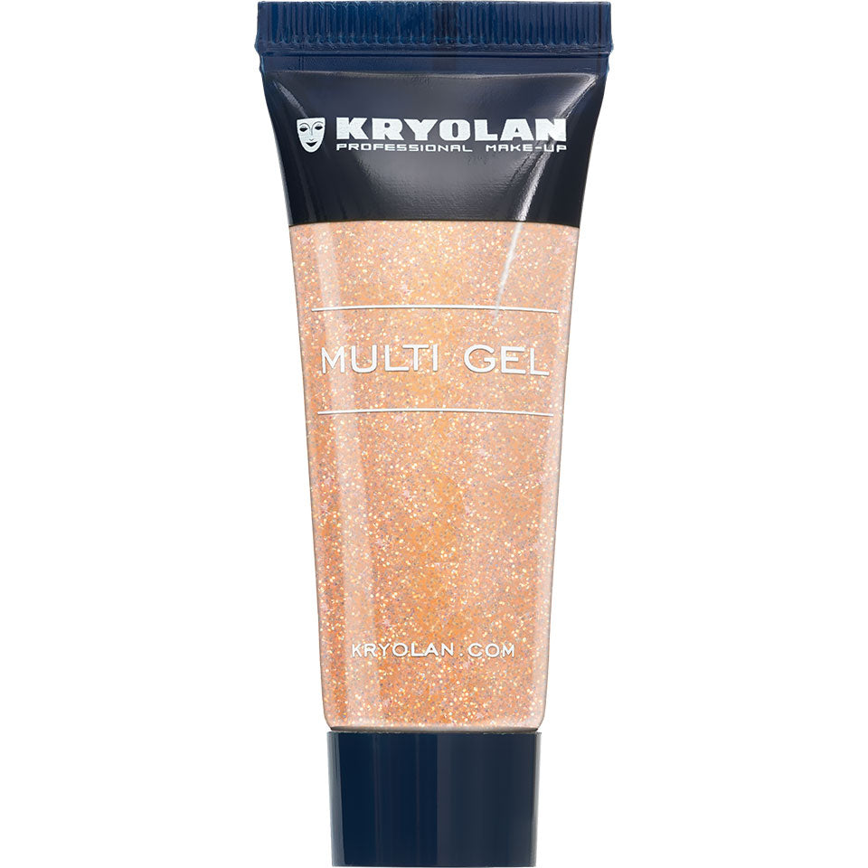 KRYOLAN Multi Gel Glitter grob pearl orange – Glitzer-Gel für Haut & Haare, 10ml, Tube