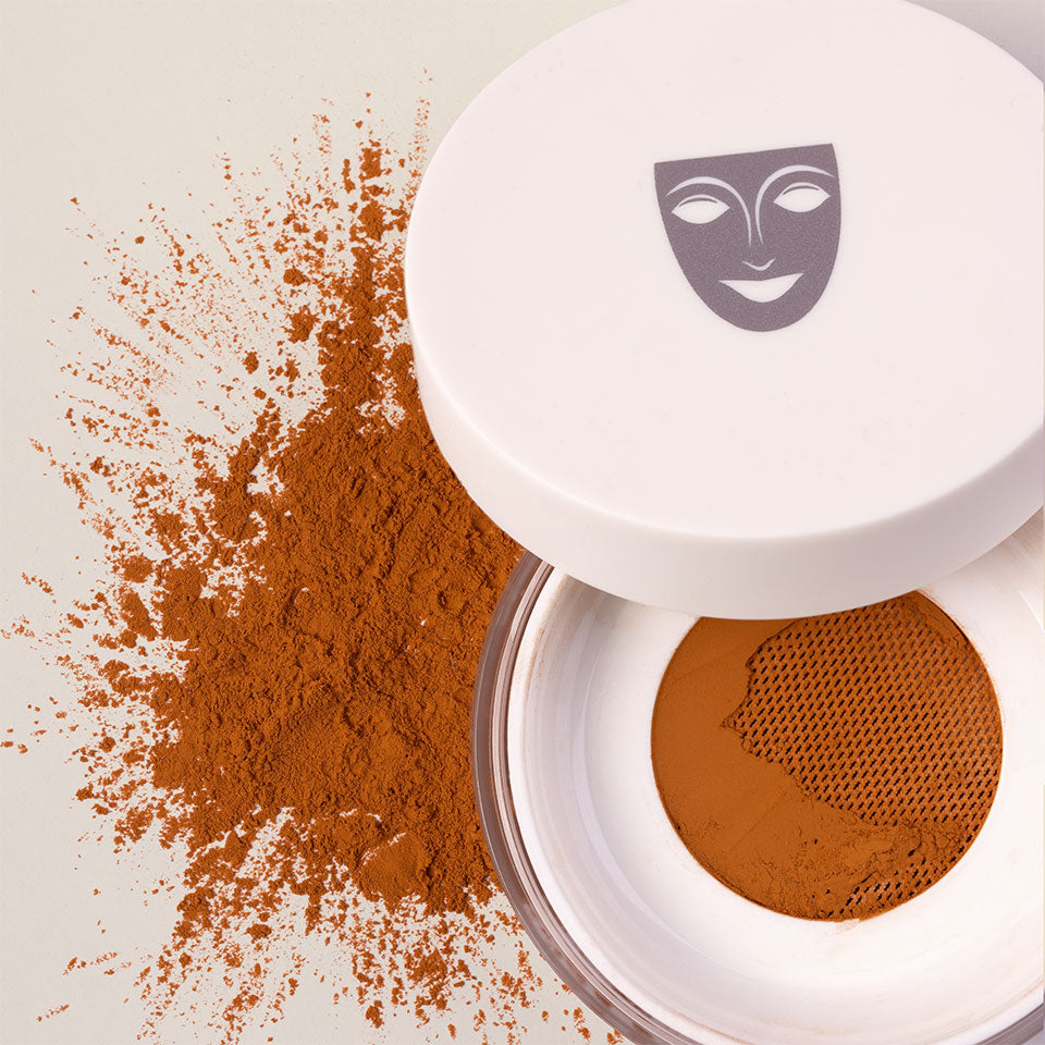KRYOLAN Natural Finish Powder  – Fixierpuder für Make-up, 15g, Dose offen mit losem Puder