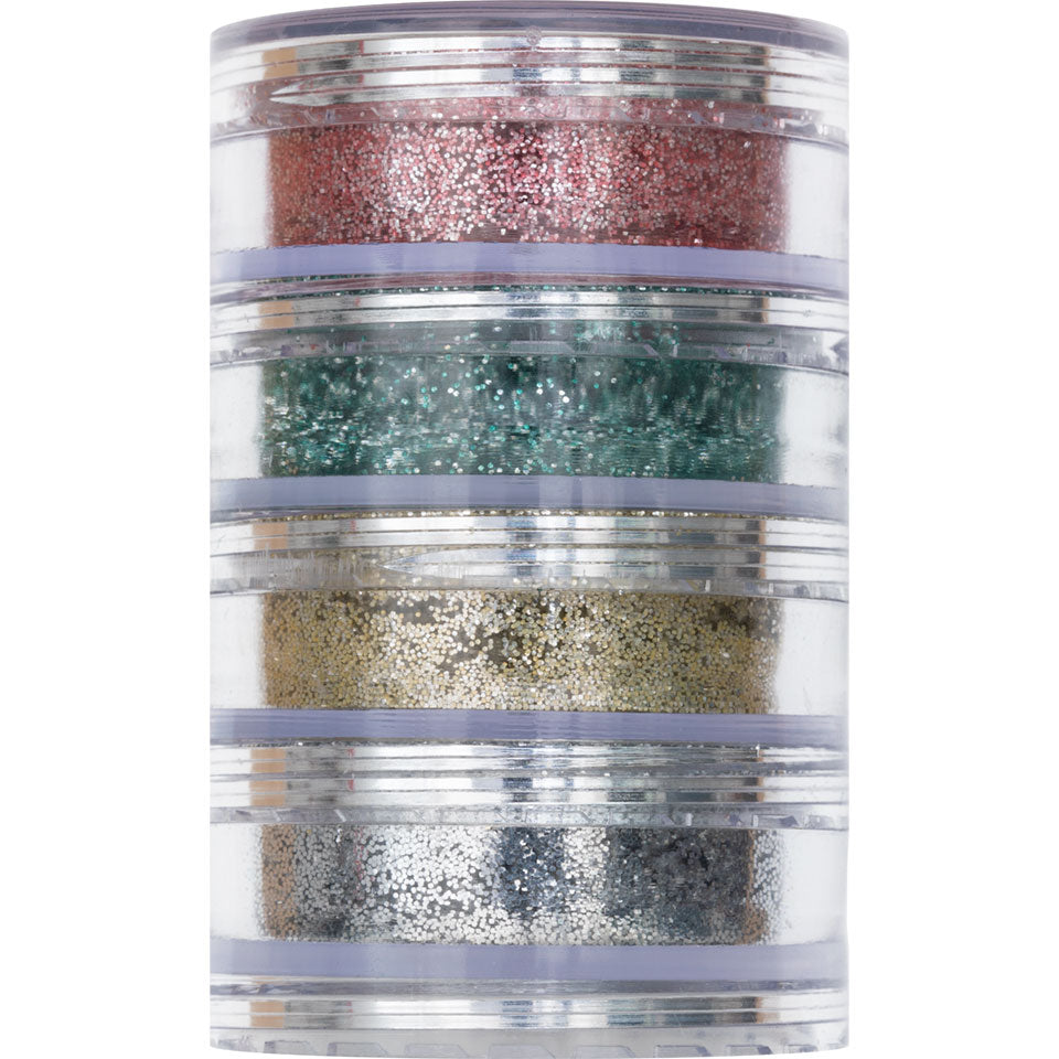 KRYOLAN PINTURA Natural Glitter 4 Farben-Set, 5g, Dosen gestapelt