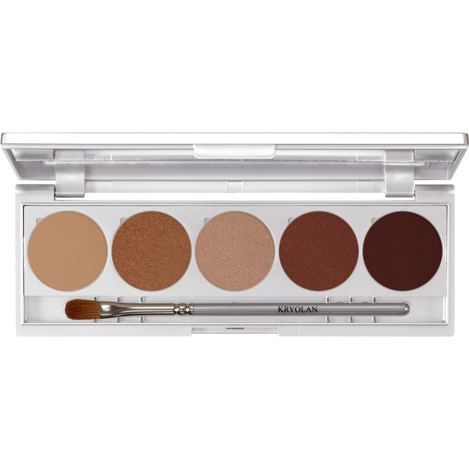 KRYOLAN Shades 5 Farben KuwaitCity – Magnetische Make-up Palette mit 5 gepressten Puderfarben, 7.5g, offen