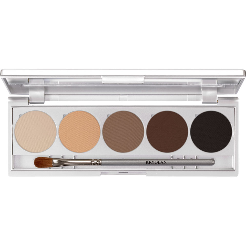 KRYOLAN Shades 5 Farben Madrid – Magnetische Make-up Palette mit 5 gepressten Puderfarben, 7.5g, offen