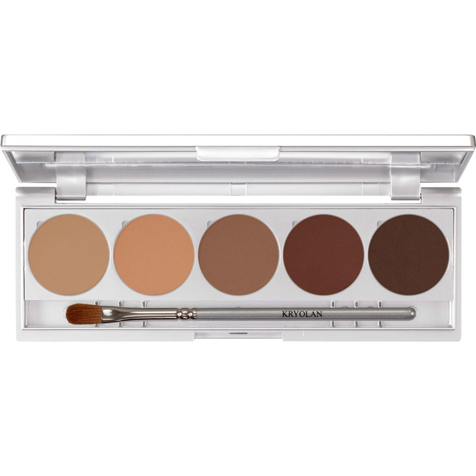 KRYOLAN Shades 5 Farben Muscat – Magnetische Make-up Palette mit 5 gepressten Puderfarben, 7.5g, offen