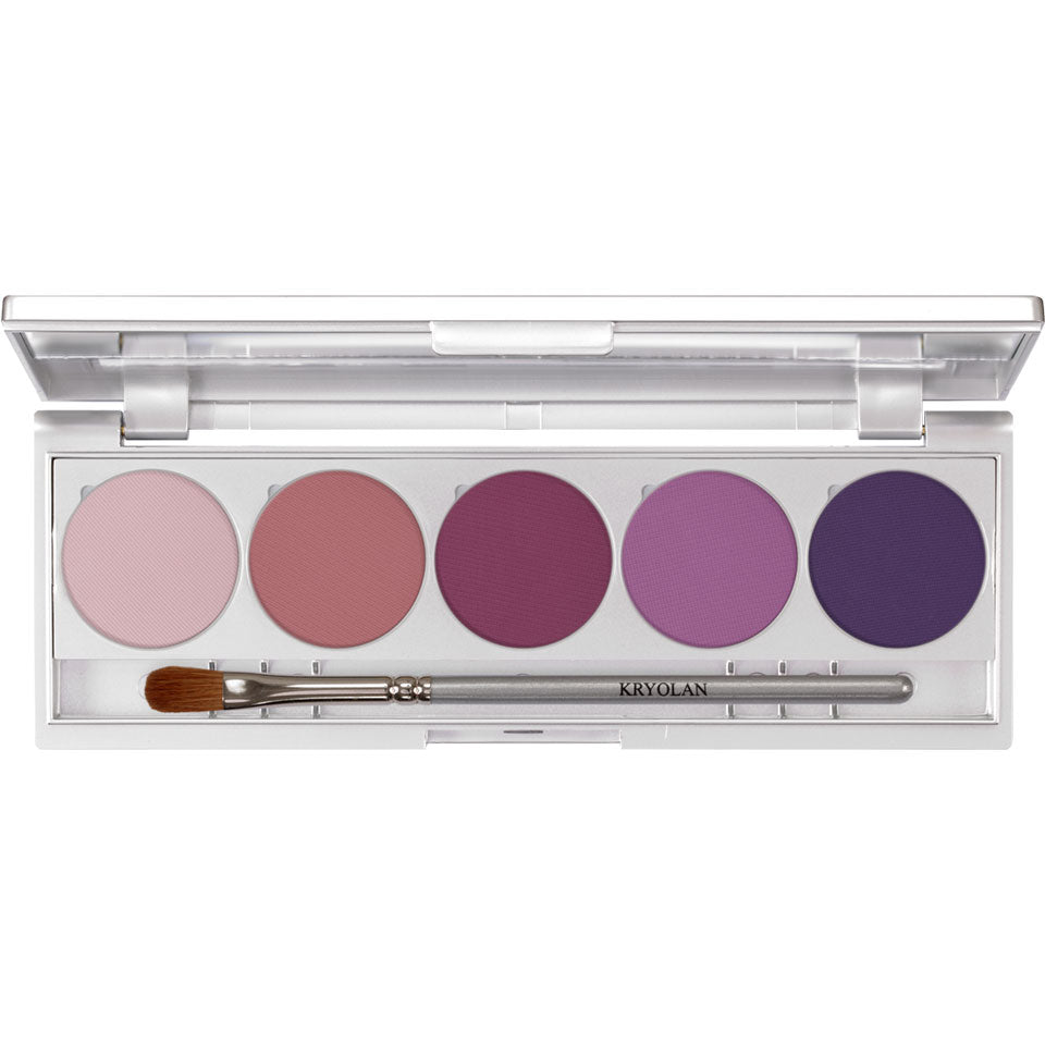 KRYOLAN Shades 5 Farben Paris – Magnetische Make-up Palette mit 5 gepressten Puderfarben, 7.5g, offen