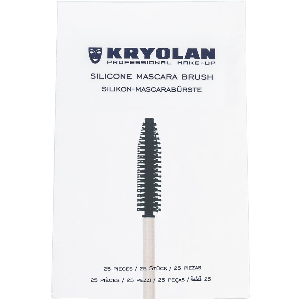 KRYOLAN Silikon-Mascarabürste – Einwegbürsten, 25stk, Verpackung Vorderseite