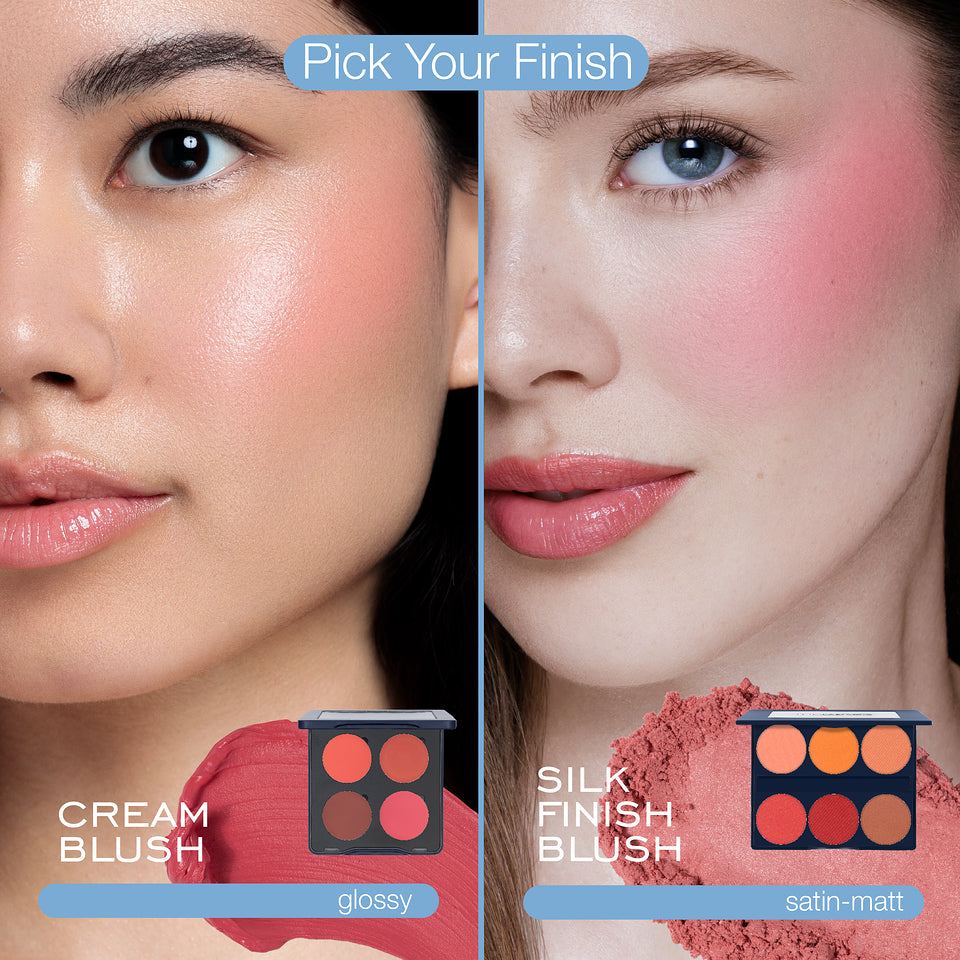 KRYOLAN Silk Finish Blush Palette 6 Farben  – magnetisch, 10g, Vergleich cream blush und silky blush