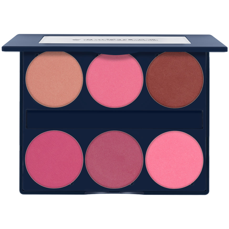 KRYOLAN Silk Finish Blush Palette 6 Farben Bloom – magnetisch, 10g, Palette offen