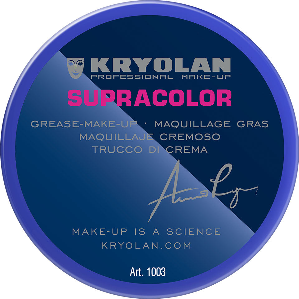 KRYOLAN Supracolor Buntfarben blue 5 – deckende Creme Foundation, 55ml, Dose geschlossen