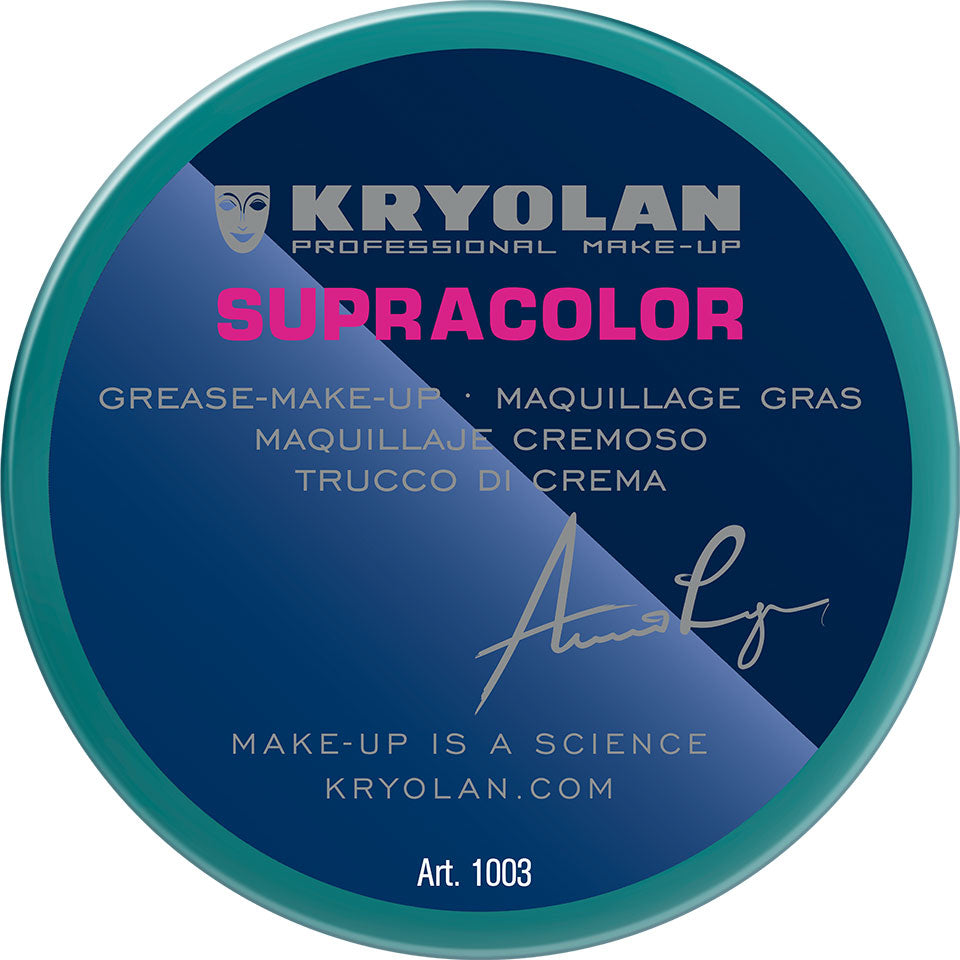 KRYOLAN Supracolor Buntfarben green 21 – deckende Creme Foundation, 55ml, Dose geschlossen