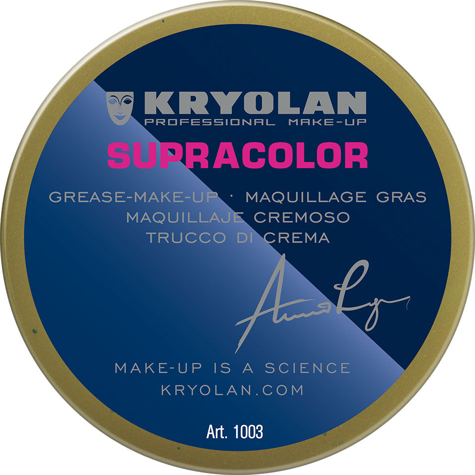 KRYOLAN Supracolor Buntfarben green 9 – deckende Creme Foundation, 55ml, Dose geschlossen