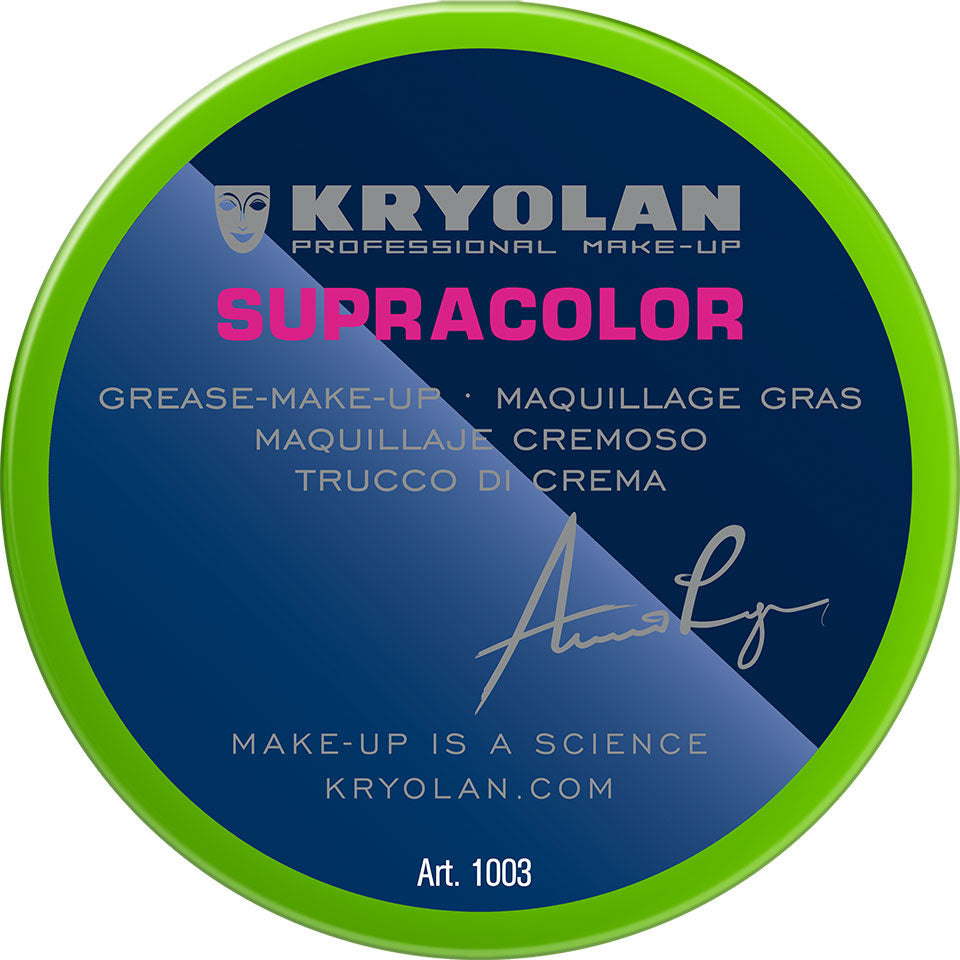 KRYOLAN Supracolor Buntfarben lime green – deckende Creme Foundation, 55ml, Dose geschlossen