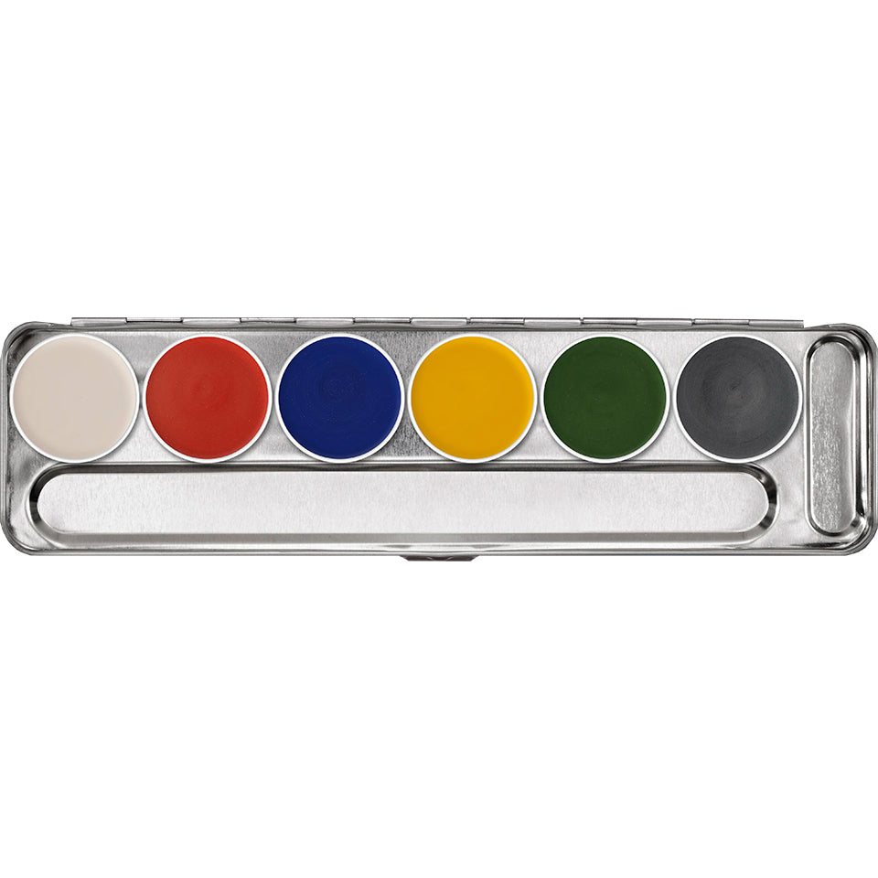 KRYOLAN Supracolor Interferenz Palette 6 Farben - standard – für kreative Glamour-, Fashion- und Fantasy-Make-ups, 20ml, Palette offen
