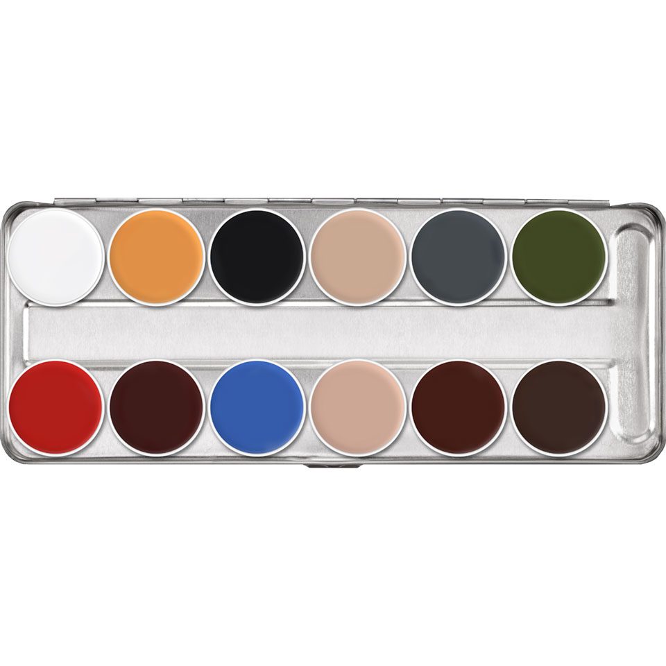 KRYOLAN Supracolor Palette 12 Farben – Hochpigmentiertes Creme-Make-up, 40g, Variante B