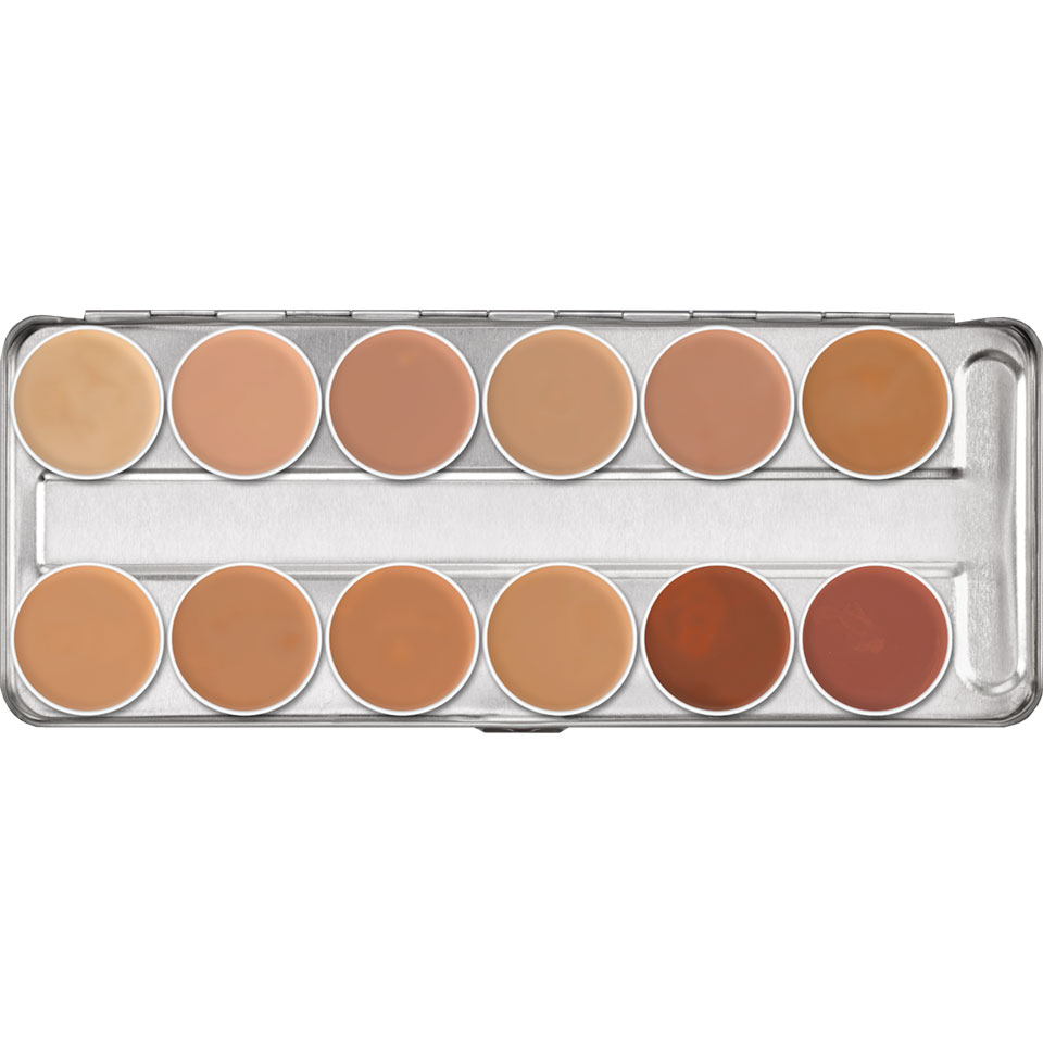 KRYOLAN Supracolor Palette 12 Farben – Hochpigmentiertes Creme-Make-up, 40g, Variante TV