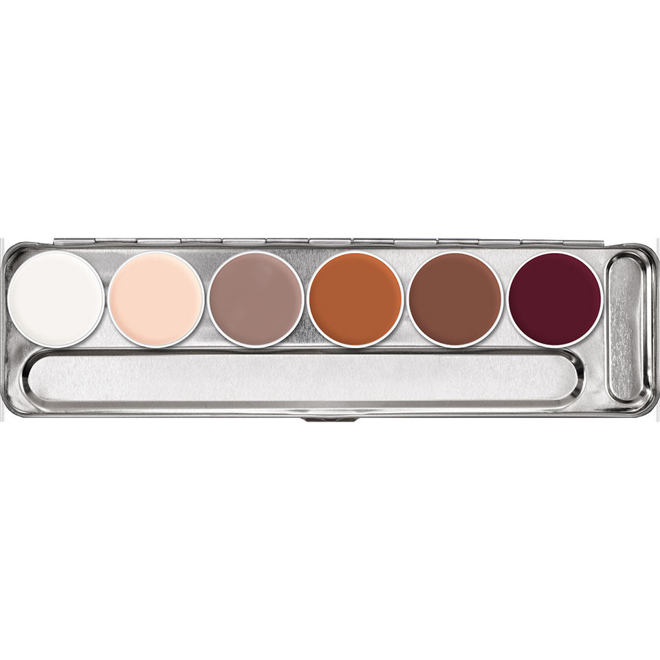 KRYOLAN Supracolor Palette 6 Farben Ageing – Fettschminke in Profiqualität, 20ml, Palette offen