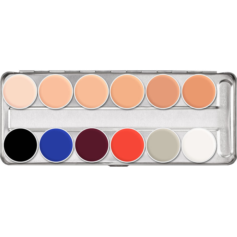 KRYOLAN Supracolor Palette 6 Farben - DRK – Hochpigmentiertes Creme-Make-up, 40g, Palette offen