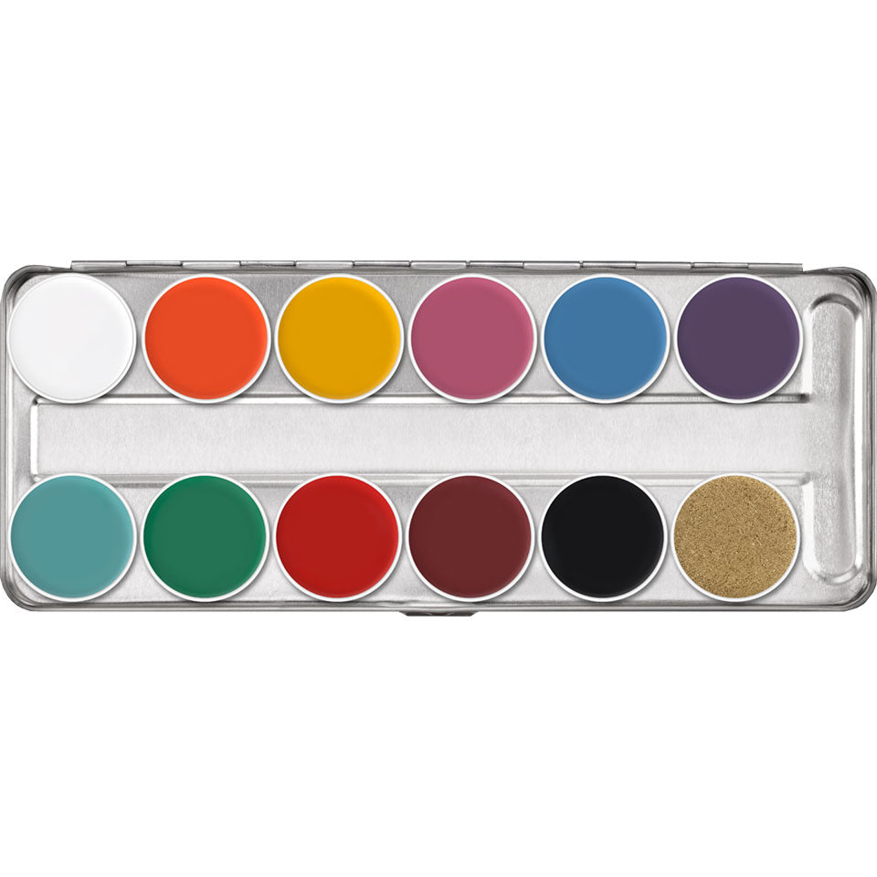 KRYOLAN Supracolor Palette 6 Farben - FP – Hochpigmentiertes Creme-Make-up, 40g, Palette offen