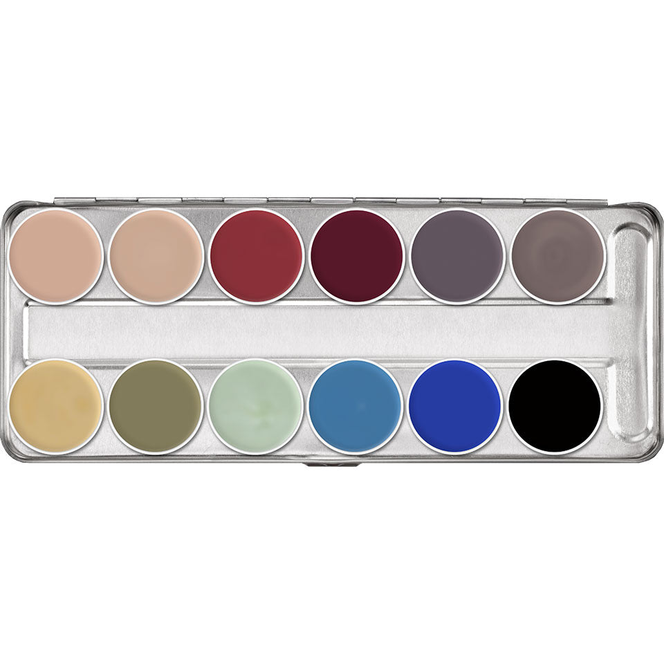 KRYOLAN Supracolor Palette 6 Farben - Physiology – Hochpigmentiertes Creme-Make-up, 40g, Palette offen