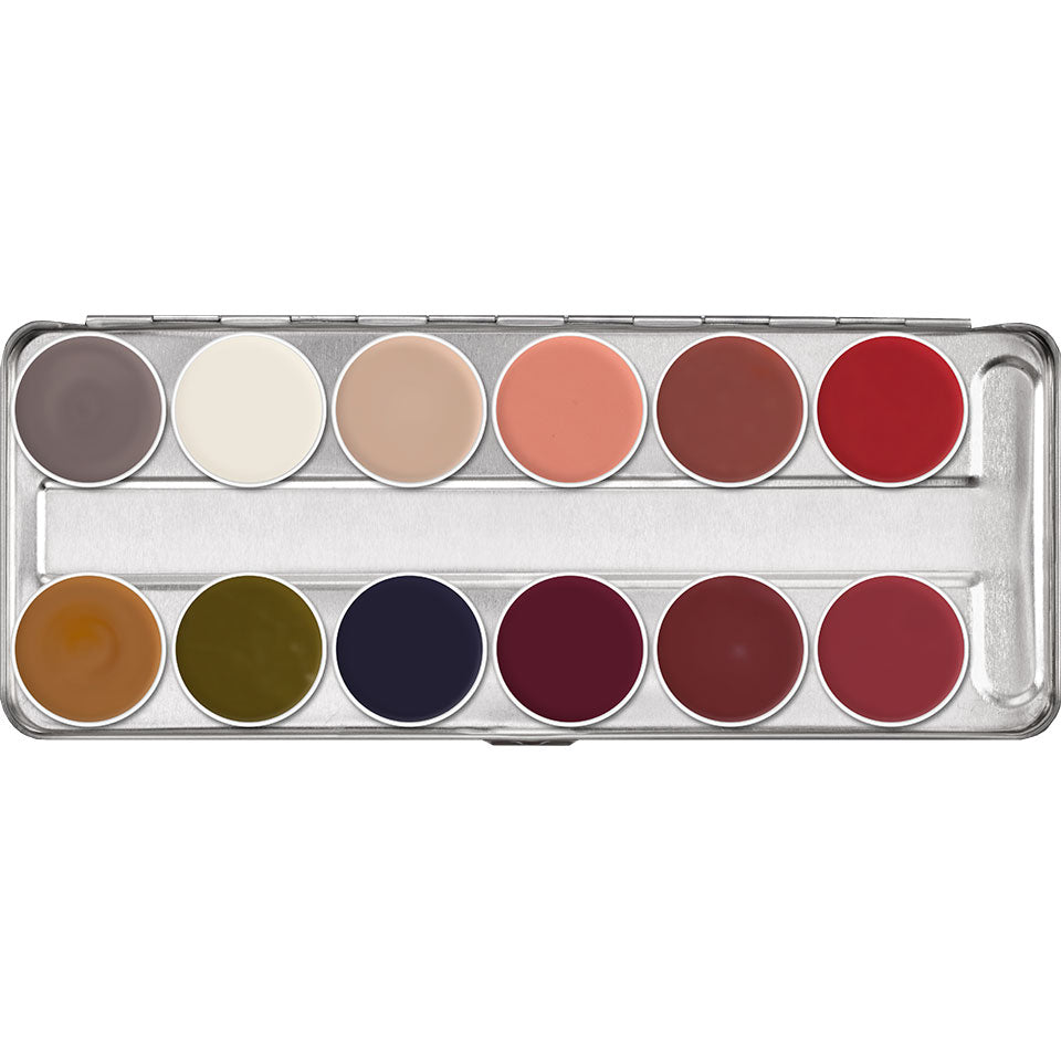KRYOLAN Supracolor Palette 6 Farben - Traumatology – Hochpigmentiertes Creme-Make-up, 40g, Palette offen