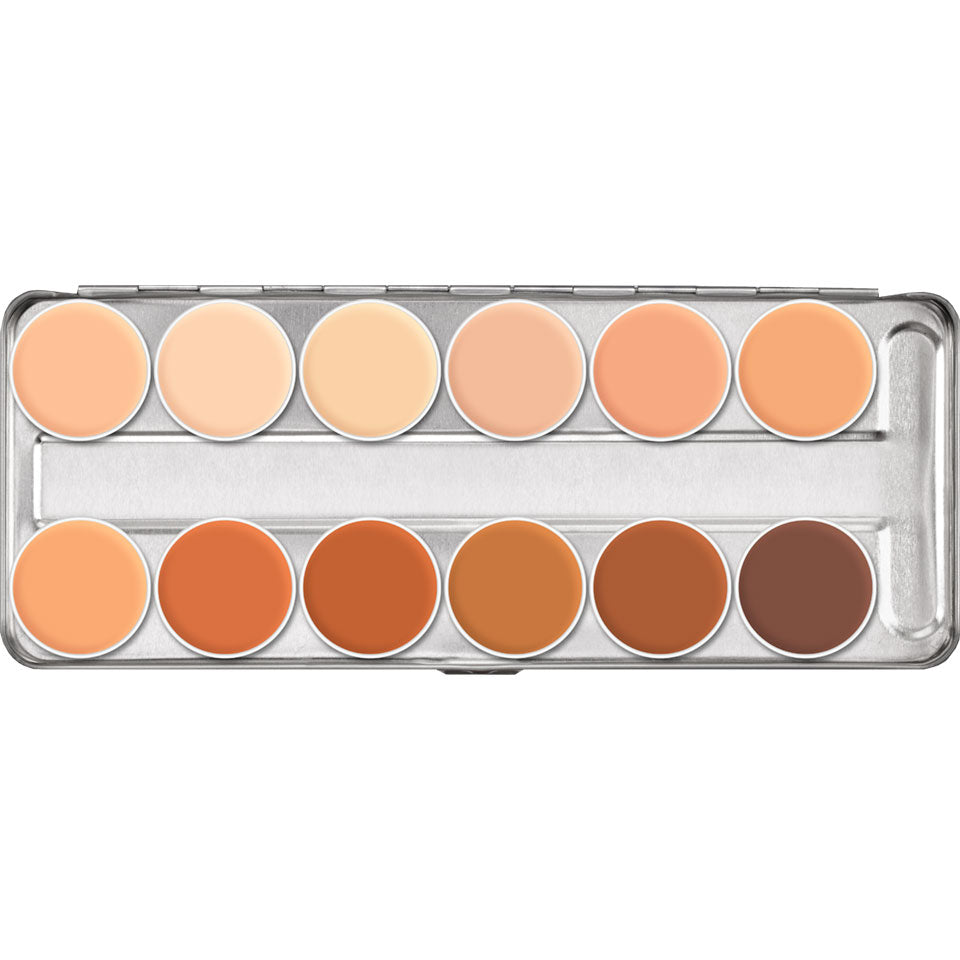 KRYOLAN Supracolor Palette 6 Farben - TT – Hochpigmentiertes Creme-Make-up, 40g, Palette offen