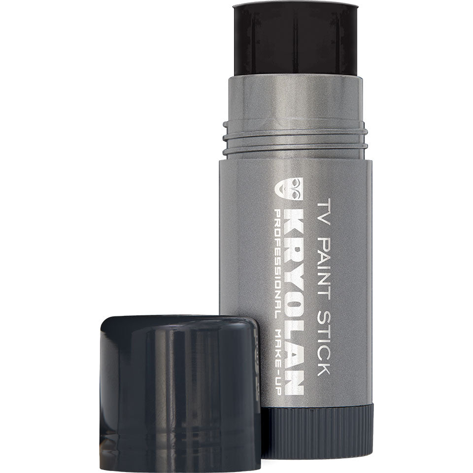 KRYOLAN TV Paintstick 071 schwarz – Matte, langanhaltende Foundation für kreative Looks & Contouring, 25g, Drehstick offen