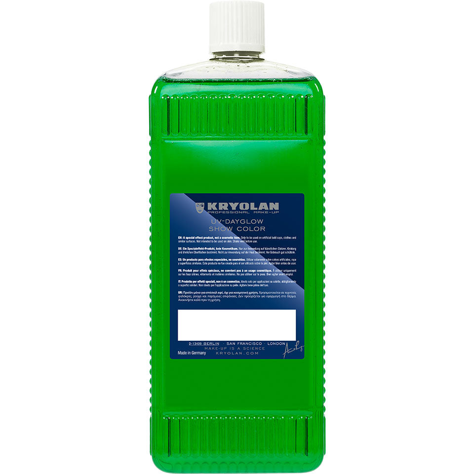 KRYOLAN UV-Dayglow Show Color UV green – für Schwarzlicht, 1000ml