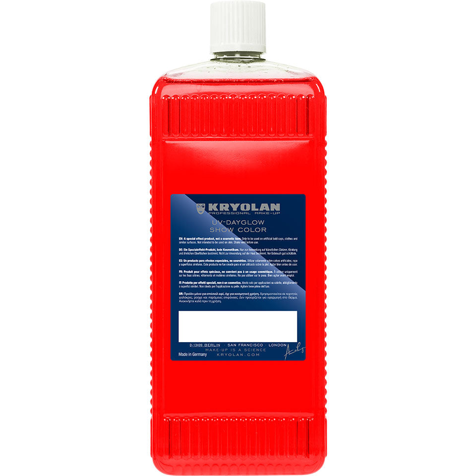 KRYOLAN UV-Dayglow Show Color UV orange – für Schwarzlicht, 1000ml