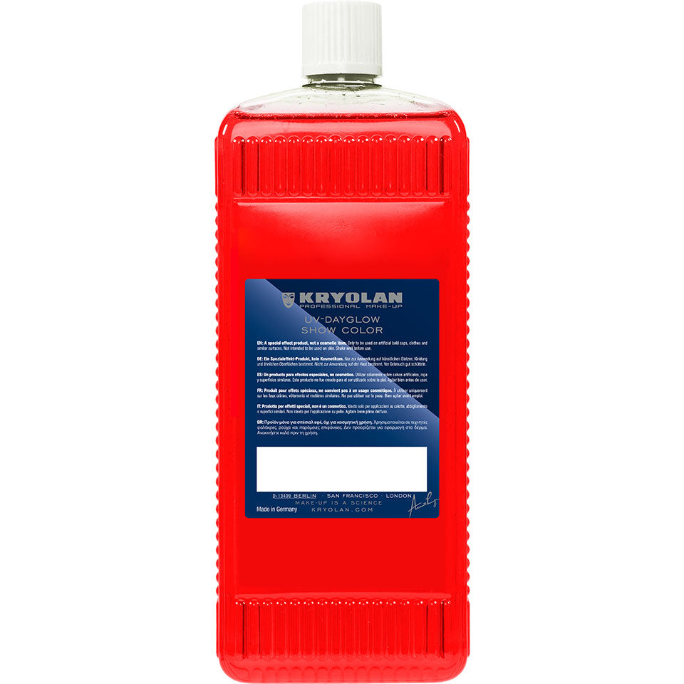 KRYOLAN UV-Dayglow Show Color UV red – für Schwarzlicht, 1000ml