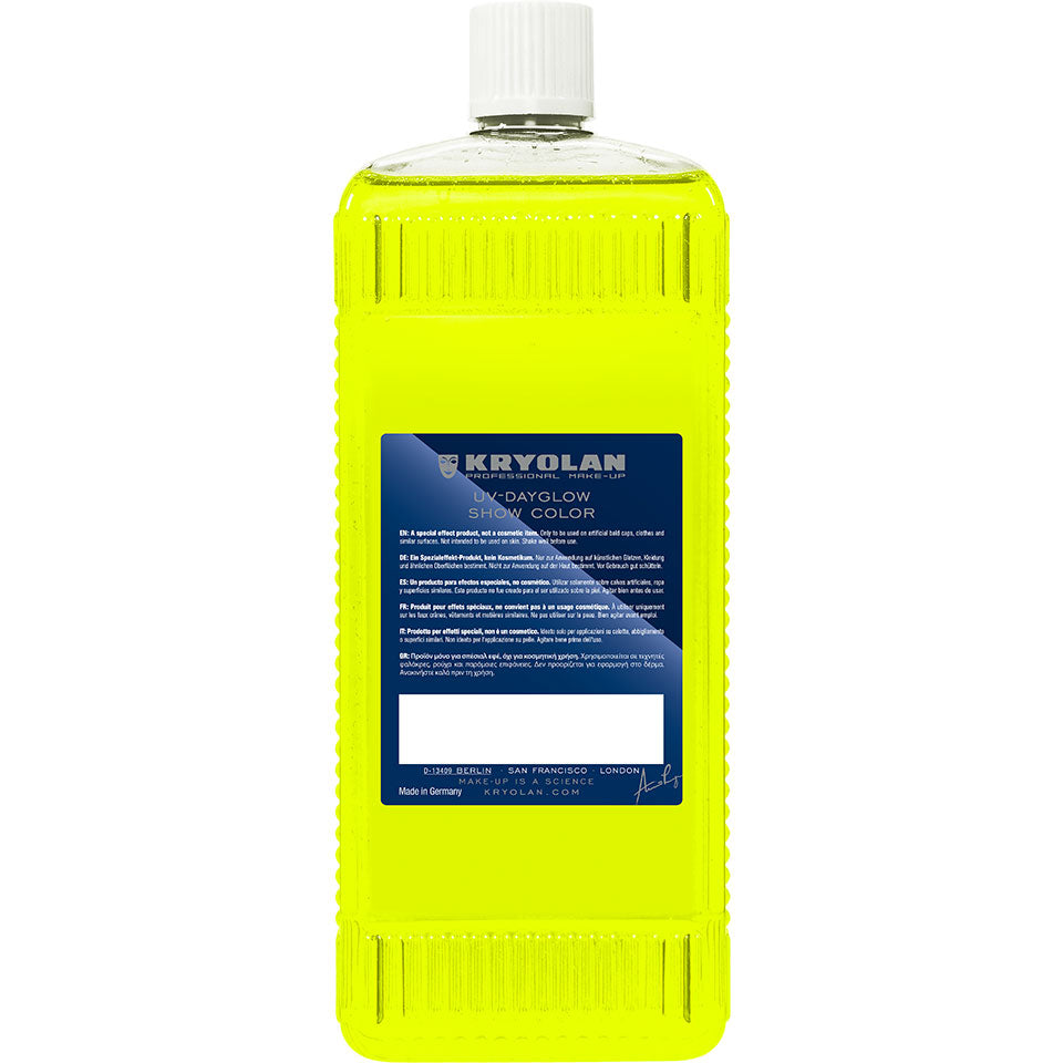 KRYOLAN UV-Dayglow Show Color UV yellow – für Schwarzlicht, 1000ml