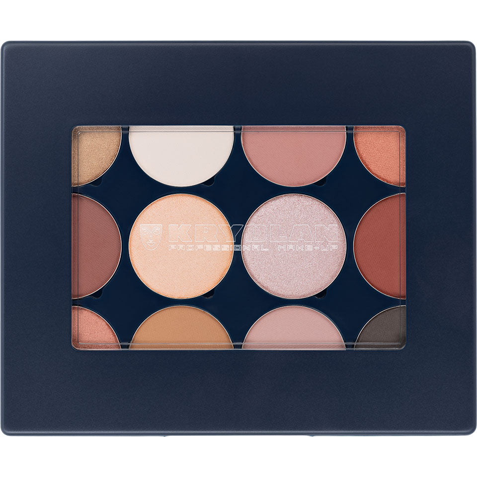 KRYOLAN Velvet Vision Eye Shadow Palette 12 Farben – samtige Lidschatten mit mattem & schimmerndem Finish, 18g, geschlossen
